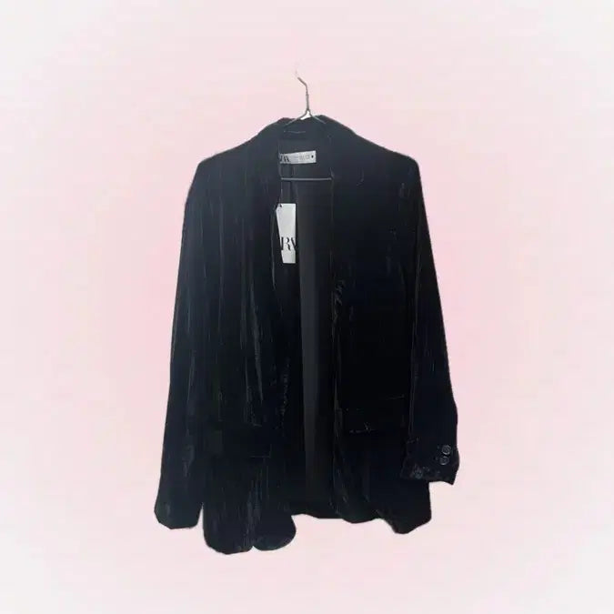 [BUNJANG] Zara Black Velvet Blazer New / 자라 블랙 벨벳 블레이저 새상품