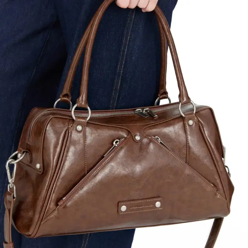 [BUNJANG] Sunburn Project MOS Bag Faux Leather Brown / 썬번프로젝트 모스백 Faux Leather M.O.S Bag