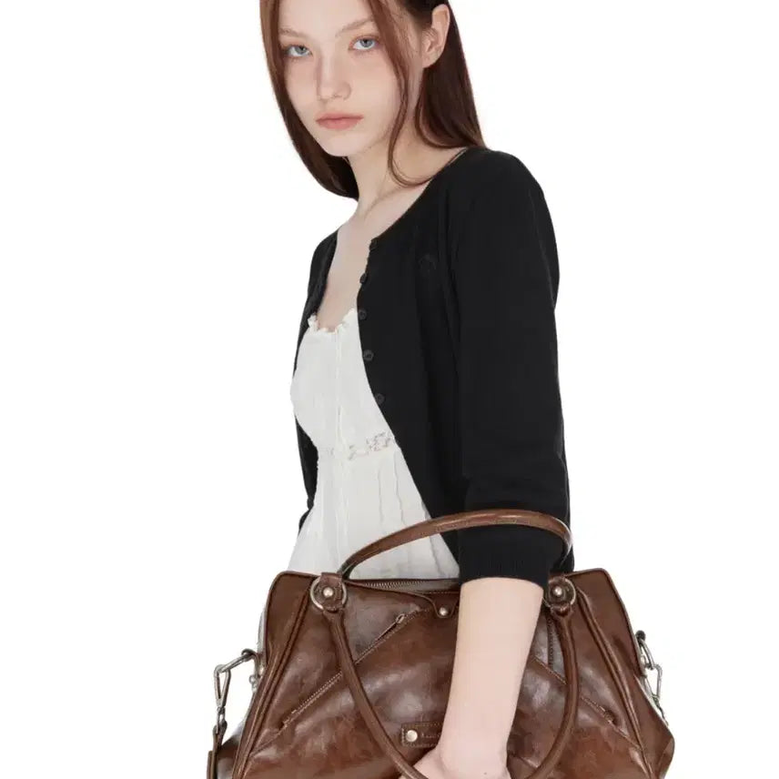 [BUNJANG] Sunburn Project MOS Bag Faux Leather Brown / 썬번프로젝트 모스백 Faux Leather M.O.S Bag