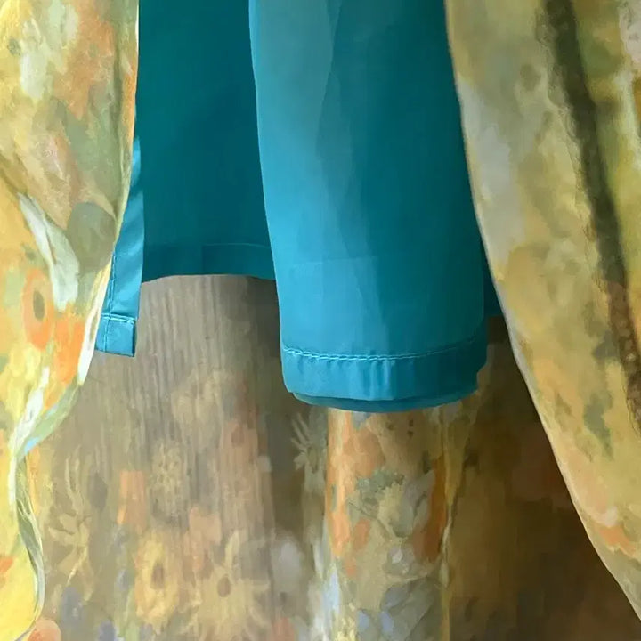[BUNJANG] Chiffon Flower Long Skirt / 쉬폰 플라워 롱스커트