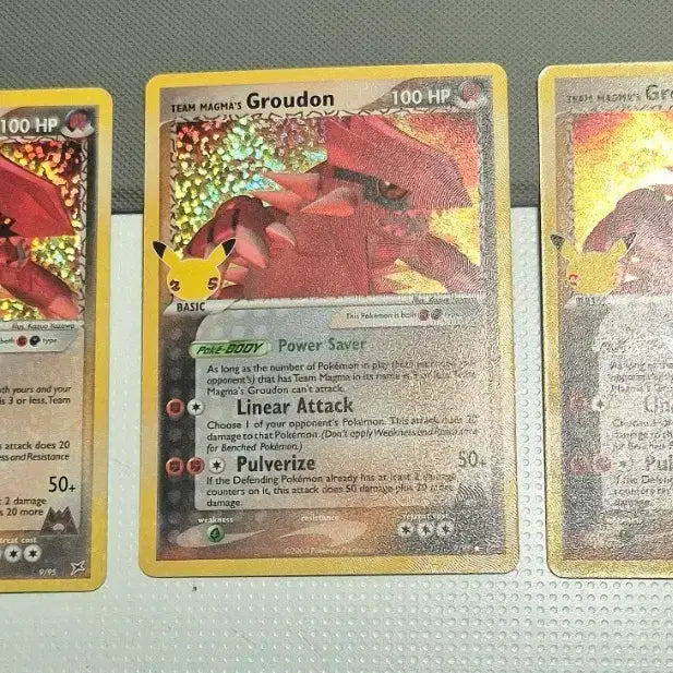 [BUNJANG] Pokemon Team Magma Groudon 25th Anniversary Bundle Set / 포켓몬 카드 팀 마그마 그란돈 25주년 일괄 3장