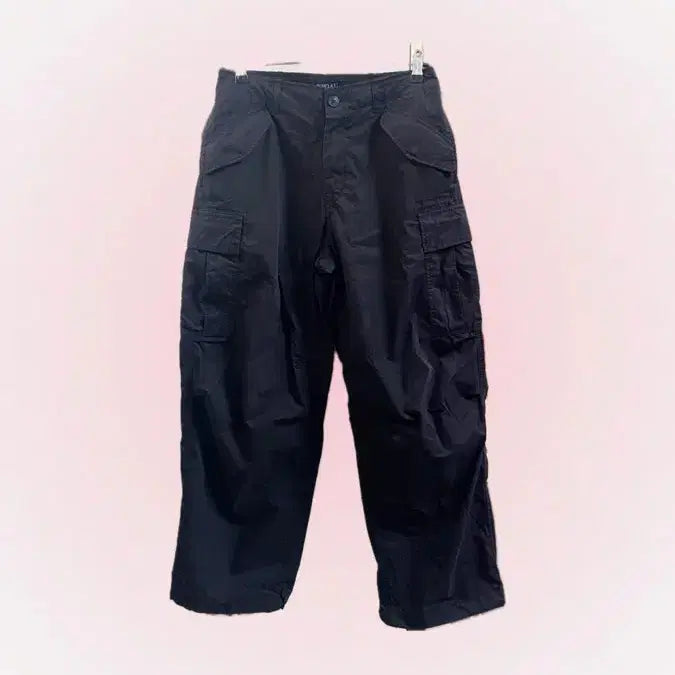 [BUNJANG] WHO.A.U Cargo Pants Black Cotton / 후아유 카고팬츠