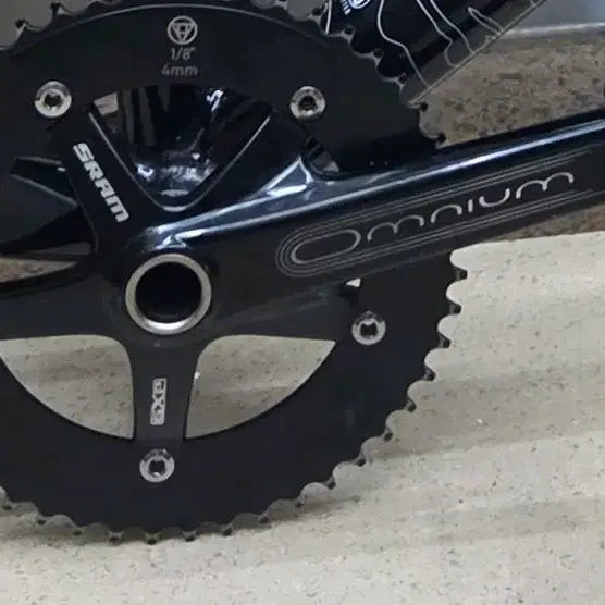 [BUNJANG] Omnium Crankset Full Set with Shimano 550 Cleats and Unknown 49T Chainring / 옴니움 크랭크셋 풀셋 판매/교신
