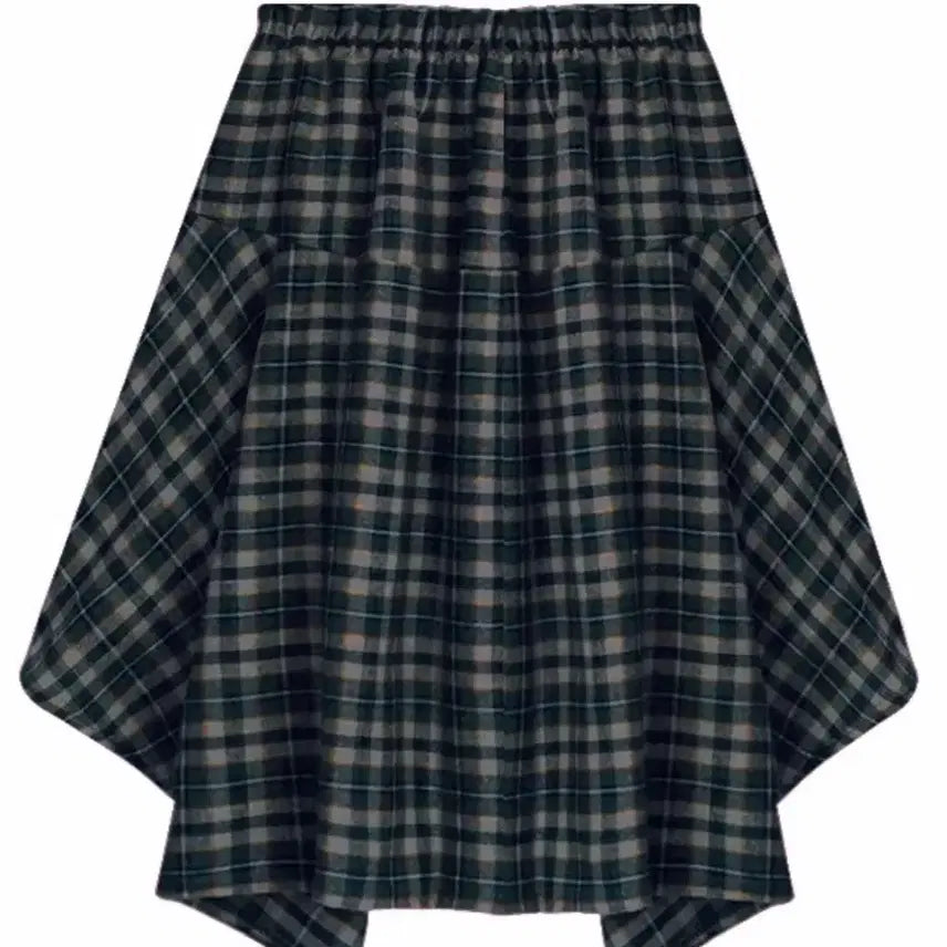 [BUNJANG] Checkered Flare Long Skirt / 체크 플레어 롱 스커트