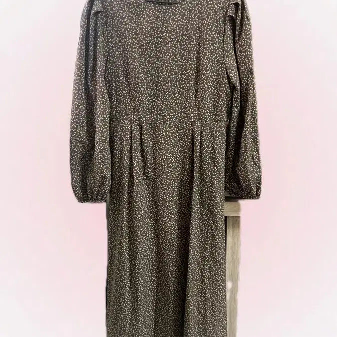 [BUNJANG] Floral Print Puff Sleeve Long Dress / 잔꽃무늬 롱 원피스 퍼프소매
