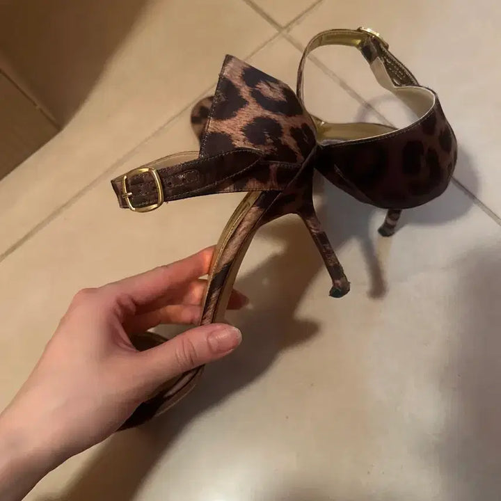[BUNJANG] Manolo Blahnik Silk Leopard Stiletto Sandals / 마놀로블라닉 실크 레오파드 샌들 힐