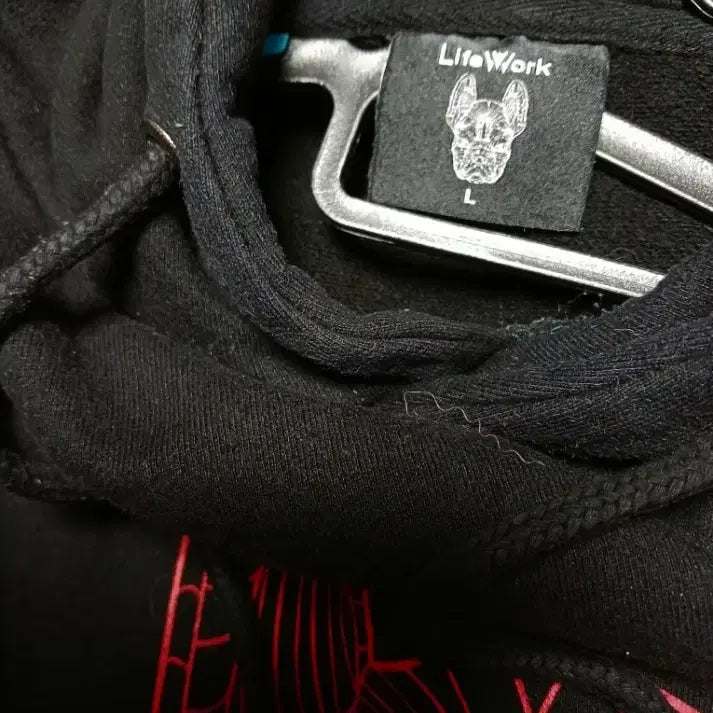 [BUNJANG] Life Work Dog Printing Hoodie Black / 라이프워크 강아지 프린팅 후드티 블랙