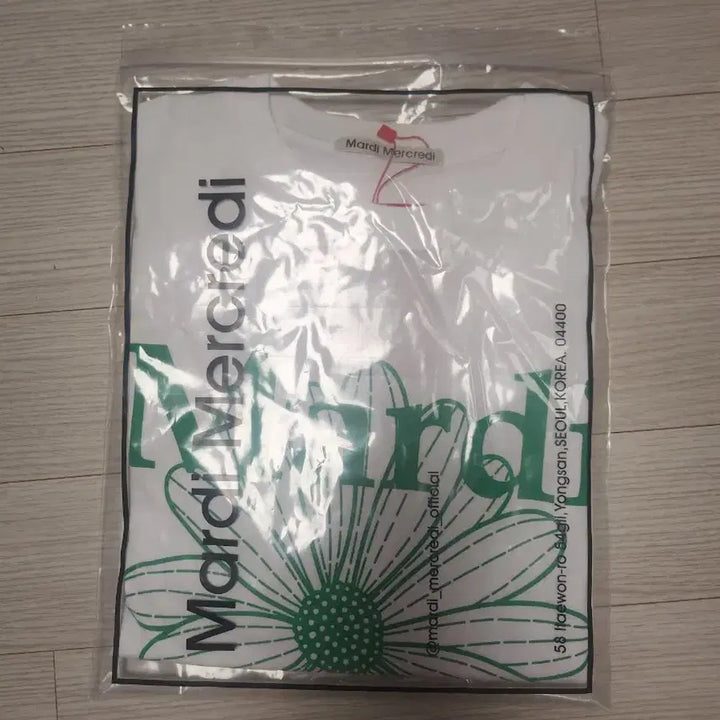[BUNJANG] Mardi Mercredi Short Sleeve T-Shirt (White Green) / [새상품]마르디메크르디 반팔 티셔츠(화이트 그린)