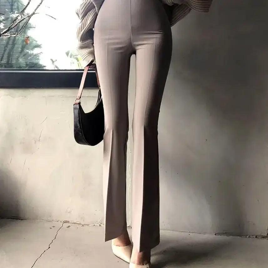 [BUNJANG] S9 Nude Line High Waist Bootcut Slacks Beige / 에스나인 누드라인 부츠컷 슬랙스 베이지