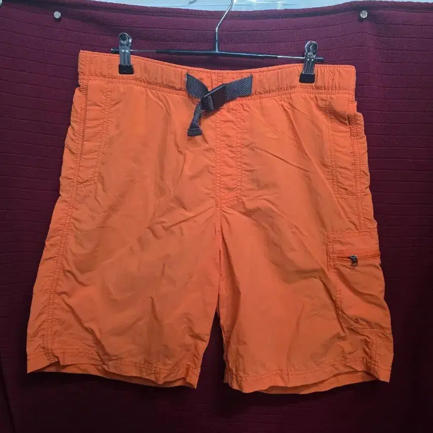 [BUNJANG] Columbia Orange Cargo Pocket Banding Shorts / (32)컬럼비아 오렌지색 남자 밴딩 반바지 카고포켓