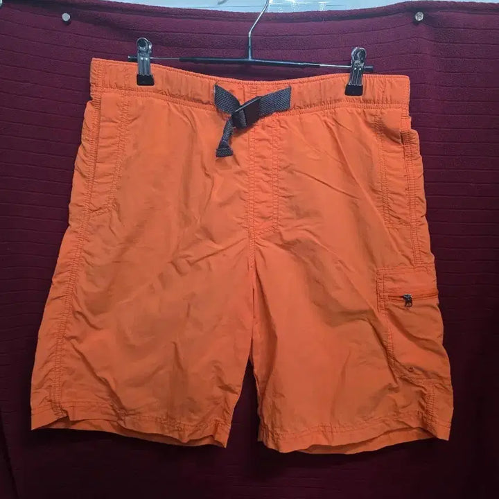 [BUNJANG] Columbia Orange Cargo Pocket Banding Shorts / (32)컬럼비아 오렌지색 남자 밴딩 반바지 카고포켓