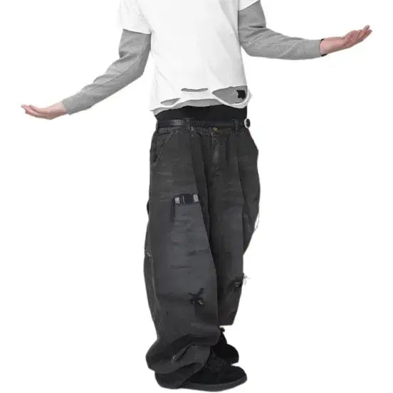 [BUNJANG] ENSSIVE Vintage Checkmate Pants Black / ENSSIVE Vtg 체크 메이트 팬츠 블랙