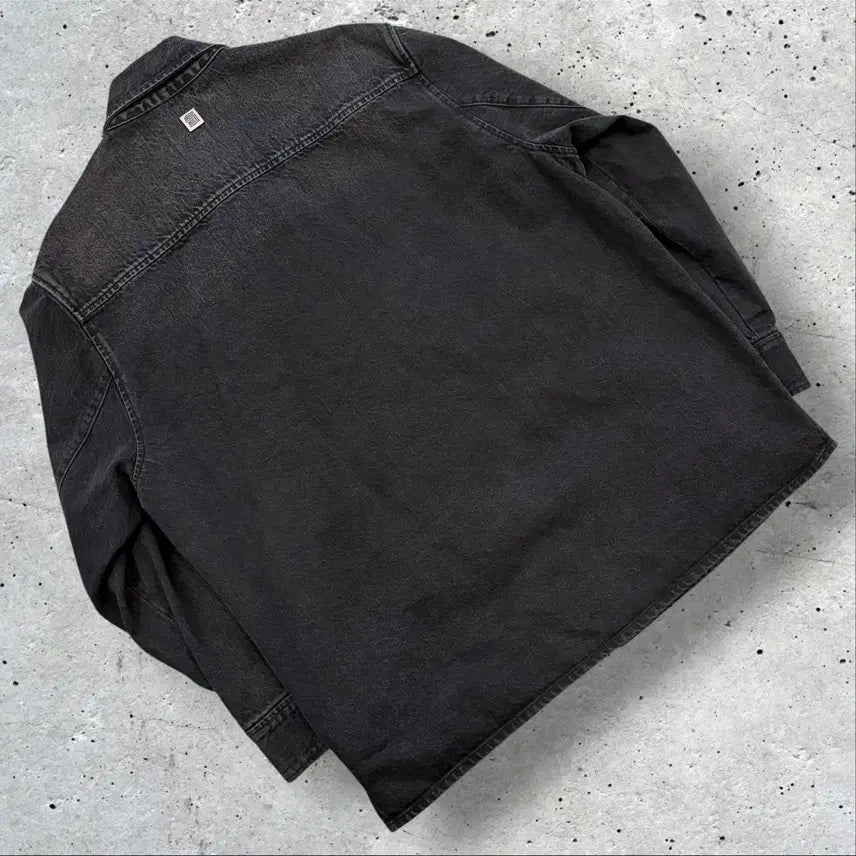[BUNJANG] Solid Homme 20FW Black Denim Shirt Jacket / [105] 20FW 솔리드옴므 포켓 블랙 데님 셔츠 자켓