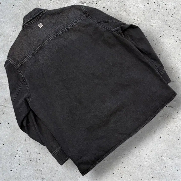 [BUNJANG] Solid Homme 20FW Black Denim Shirt Jacket / [105] 20FW 솔리드옴므 포켓 블랙 데님 셔츠 자켓