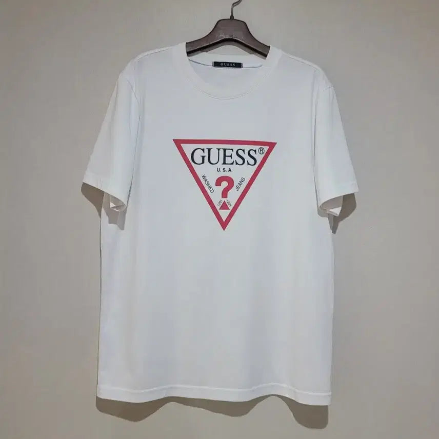 [BUNJANG] Guess Original Triangle Logo Short Sleeve T-Shirt / 게스 오리지널 삼각 로고 반팔 티셔츠