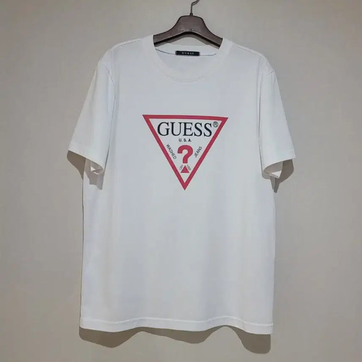 [BUNJANG] Guess Original Triangle Logo Short Sleeve T-Shirt / 게스 오리지널 삼각 로고 반팔 티셔츠