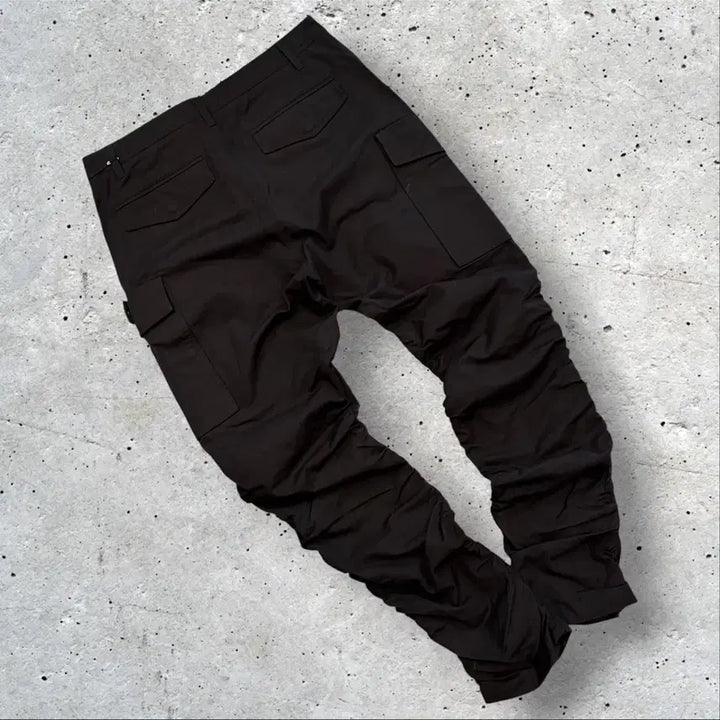 [BUNJANG] National Geographic Shirring Black Cargo Pants / [91] 내셔널지오그래픽 셔링 블랙 카고 바지 팬츠