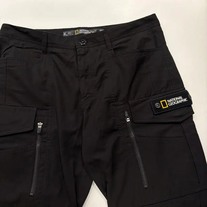 [BUNJANG] National Geographic Shirring Black Cargo Pants / [91] 내셔널지오그래픽 셔링 블랙 카고 바지 팬츠