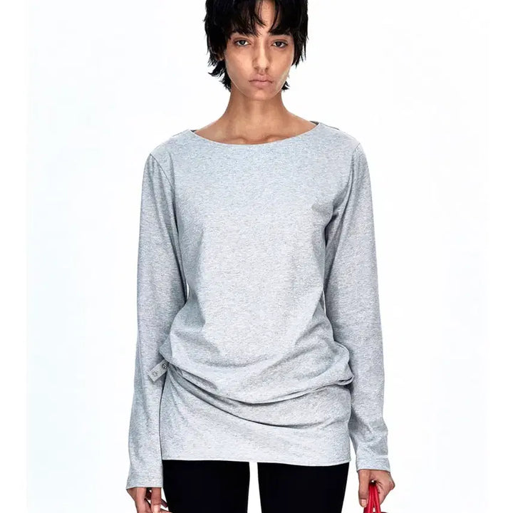 [BUNJANG] Margesherwood Boatneck Wrap Long Sleeve White / 마지셔우드 보트넥 랩 롱슬리브 화이트