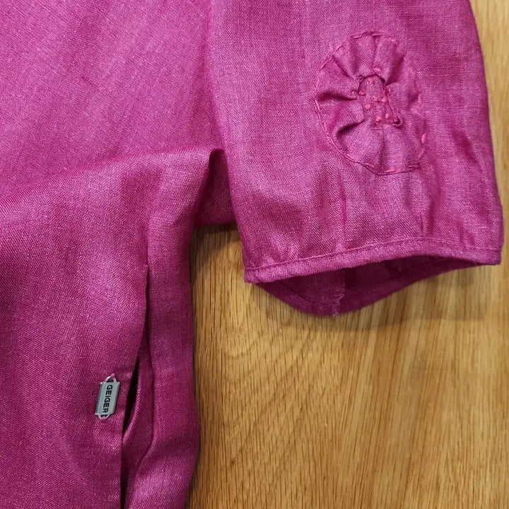 [BUNJANG] Geiger Linen Pink Shirt Blouse / 가이거 린넨 핑크 셔츠블라우스