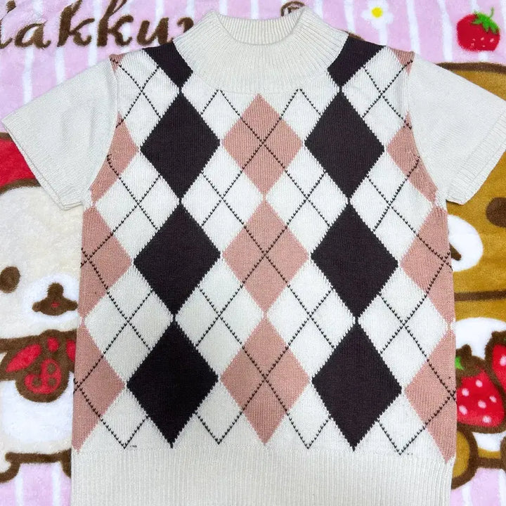 [BUNJANG] Latte Gal Pajamas Argyle Knit / 라떼갸루 아가일 니트 리즈리사 트랄라라 엑시즈팜 로맨틱갸루