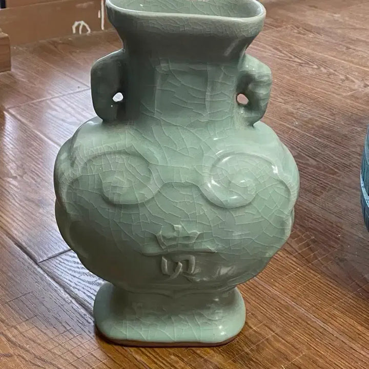 [BUNJANG] Qing Dynasty Celadon Glazed Vase / 진품 청나라중기 용천요(운송시간9일)