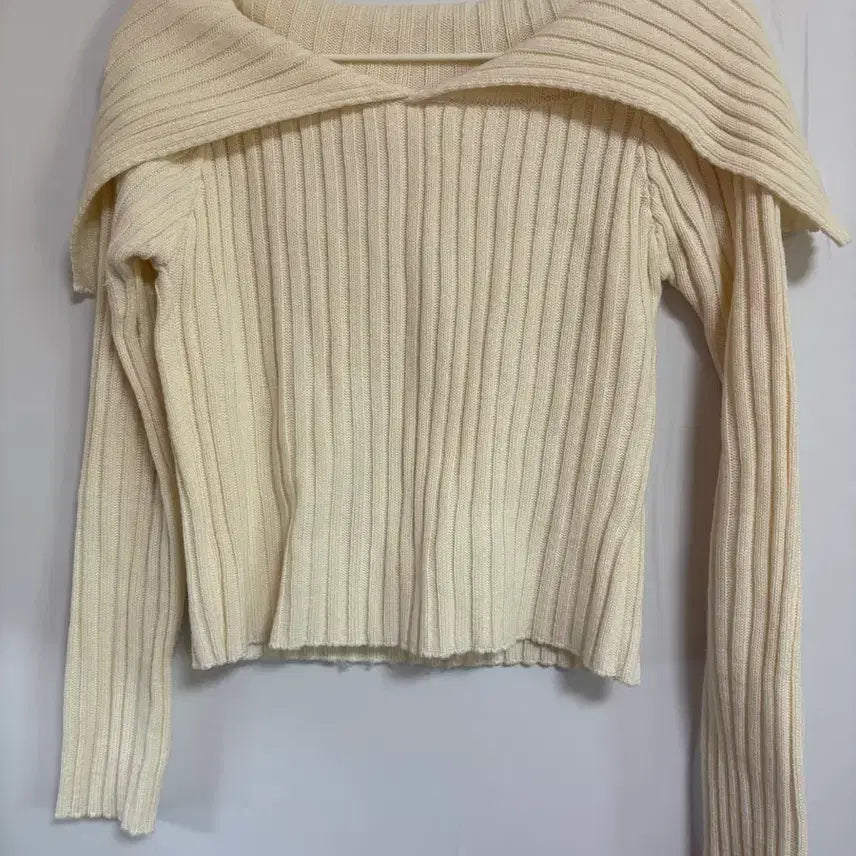 [BUNJANG] Ivory Sailor Off-Shoulder Knit / 옷장정리!!! 아이보리 세일러 오프숄더 니트