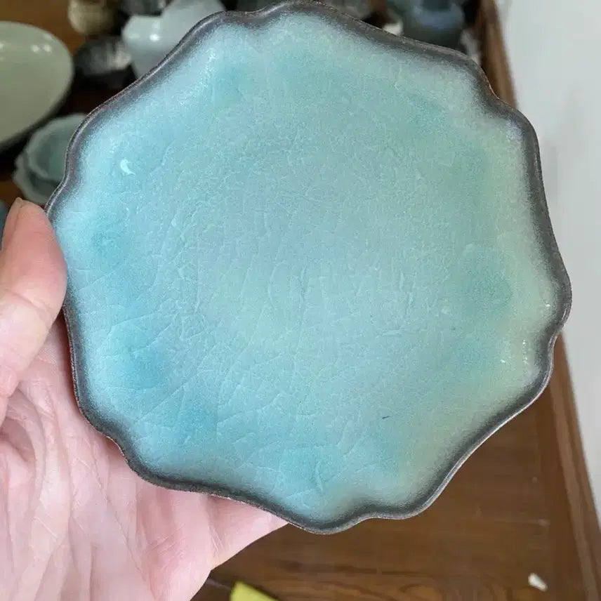 [BUNJANG] Qing Dynasty Mid-Period Longquan Celadon Tea Cup Saucer / 진품 청나라초기 용천요(운송시간9일)