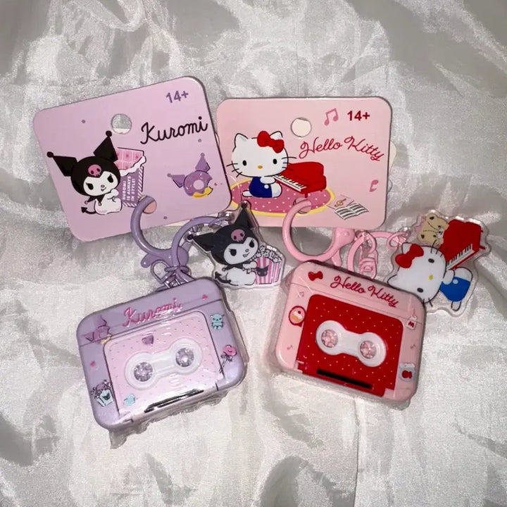 [BUNJANG] Sanrio Hello Kitty Kuromi Cassette Tape Voice Recorder Keychain / 새상품) 산리오 헬로키티 쿠로미 카세트 녹음 키링