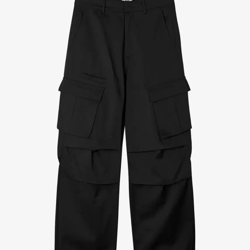 [SOLD OUT] (L) 노이즈 와이드 카고 파라수트 팬츠 - 블랙