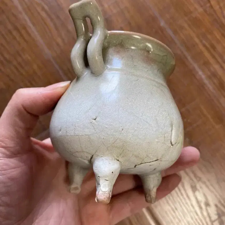 [BUNJANG] Genuine Mid-Qing Dynasty Longquan Celadon Tripod Censer / 진품 명나라말기 용천요(운송시간9일)