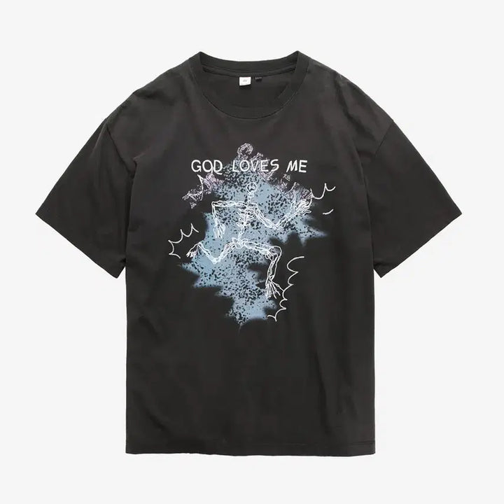 [BUNJANG] Politeu 1011 Lightning Short Sleeve T-Shirt Black / [2] 폴리테루 1011 라이트닝 반팔 티셔츠 블랙