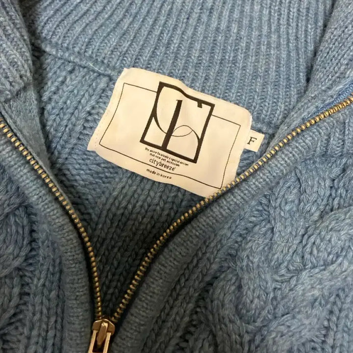 [BUNJANG] CITYBREEZE Blue Two-Way Knit Zip-Up / 씨티브리즈 블루 투웨이 니트 집업