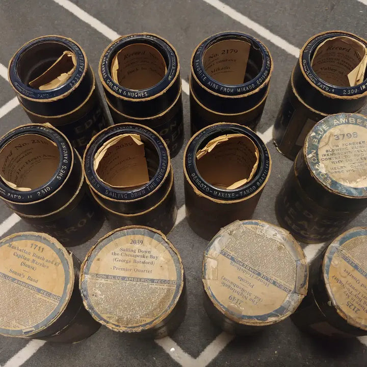 [BUNJANG] Edison Blue Amberol Records Cylinder Set (12 Records) / 에디슨 원통실린더음반(Edison Blue Amberol Records)