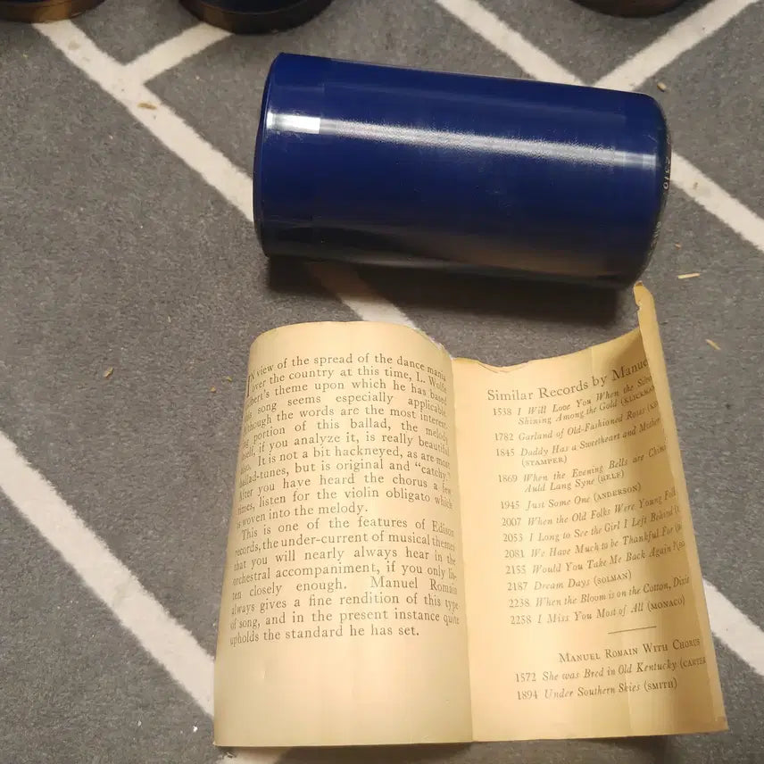 [BUNJANG] Edison Blue Amberol Records Cylinder Set (12 Records) / 에디슨 원통실린더음반(Edison Blue Amberol Records)