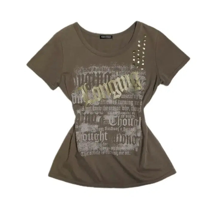 [BUNJANG] Punk Y2K Gyaru Short Sleeve T-Shirt / 펑크 y2k 갸루 반팔