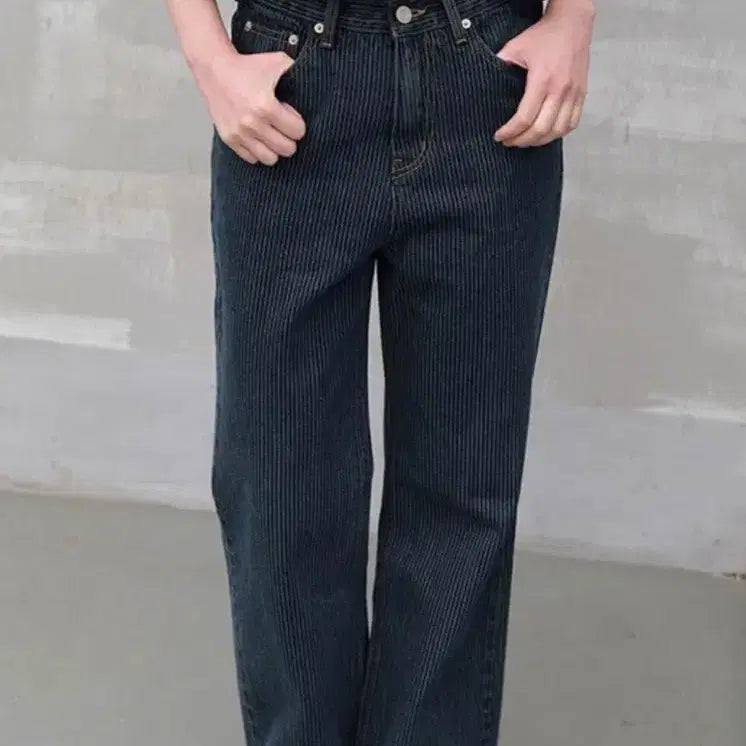 [BUNJANG] Lily Cote Stripe Denim Pants Size S / 릴리코츠 빌리 스트라이프 데님 S 사이즈 (새상품, 택O)