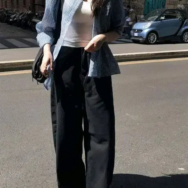 [BUNJANG] Slowand Semi Balloon Fit Cotton Wide Pants Long Ver. S / 여름바지)슬로우앤드 롱기장 세미벌룬핏 코튼 와이드팬츠 S