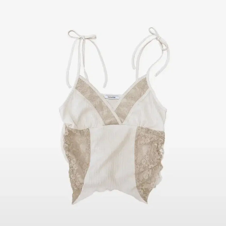 [BUNJANG] Too Much Tax Lace Panel Came Top / 투머치택스 LACE PANER CAME TOP