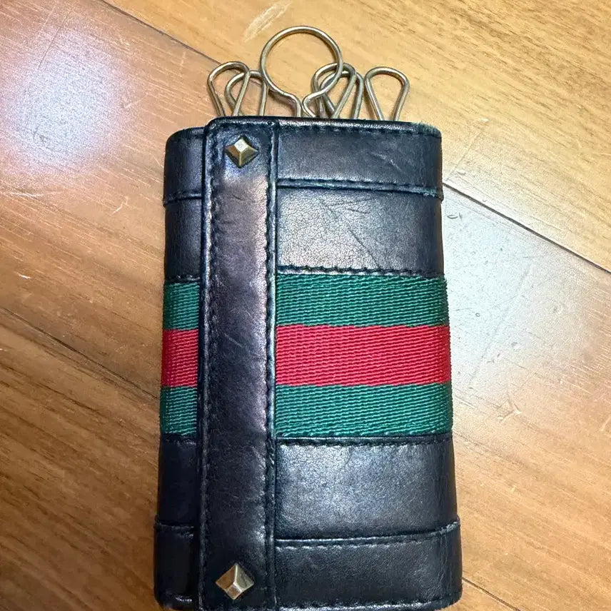 [BUNJANG] Gucci Web Stripe Leather Key Holder Wallet / 구찌 웹 스트라이프 키홀더 지갑