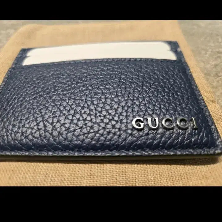 [BUNJANG] Gucci Logo Card Case Navy / (새상품) 구찌 로고 카드 케이스