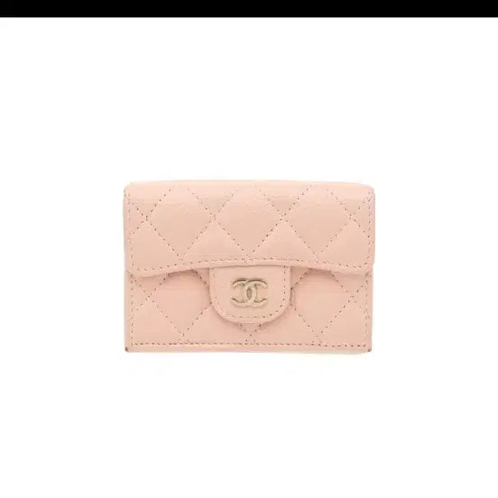 [BUNJANG] Chanel Gold Hardware Classic 3-Fold Wallet Pink / (정품) 샤넬 금장 똑딱이 클래식 3단지갑 핑크 딸기우유