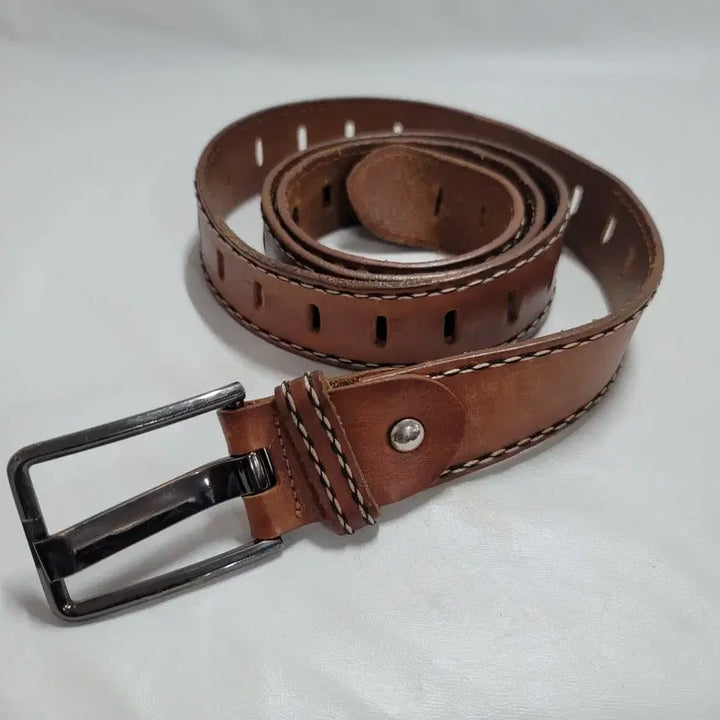 [BUNJANG] Genuine Leather Stitch Belt / 통가죽 스티치벨트/a978