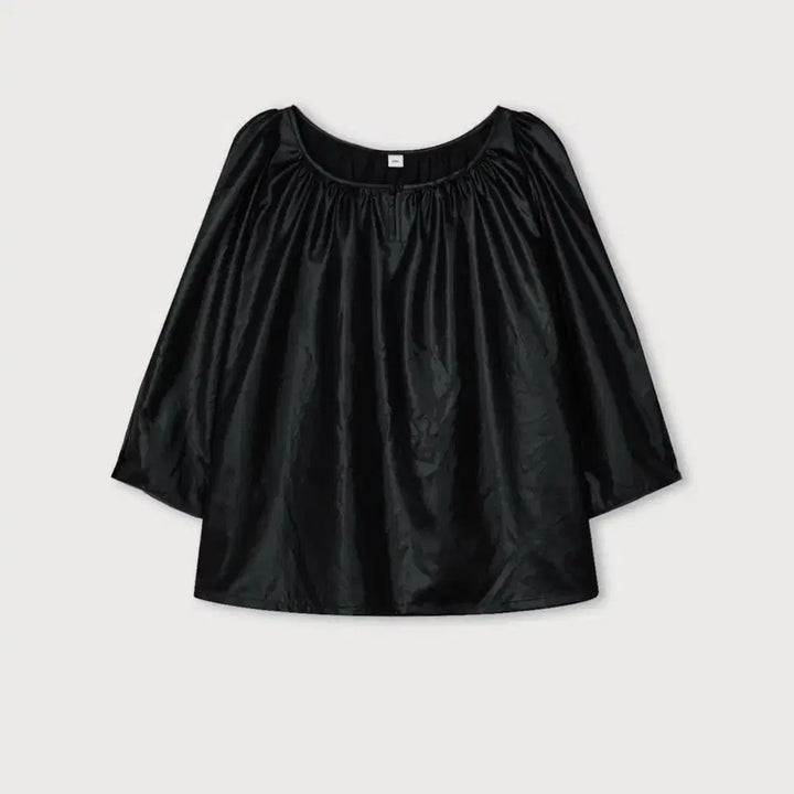 [BUNJANG] Ethos Glossy Round Neck Blouse Black / (새상품) 에토스 글로시 라운드 넥 블라우스 블랙