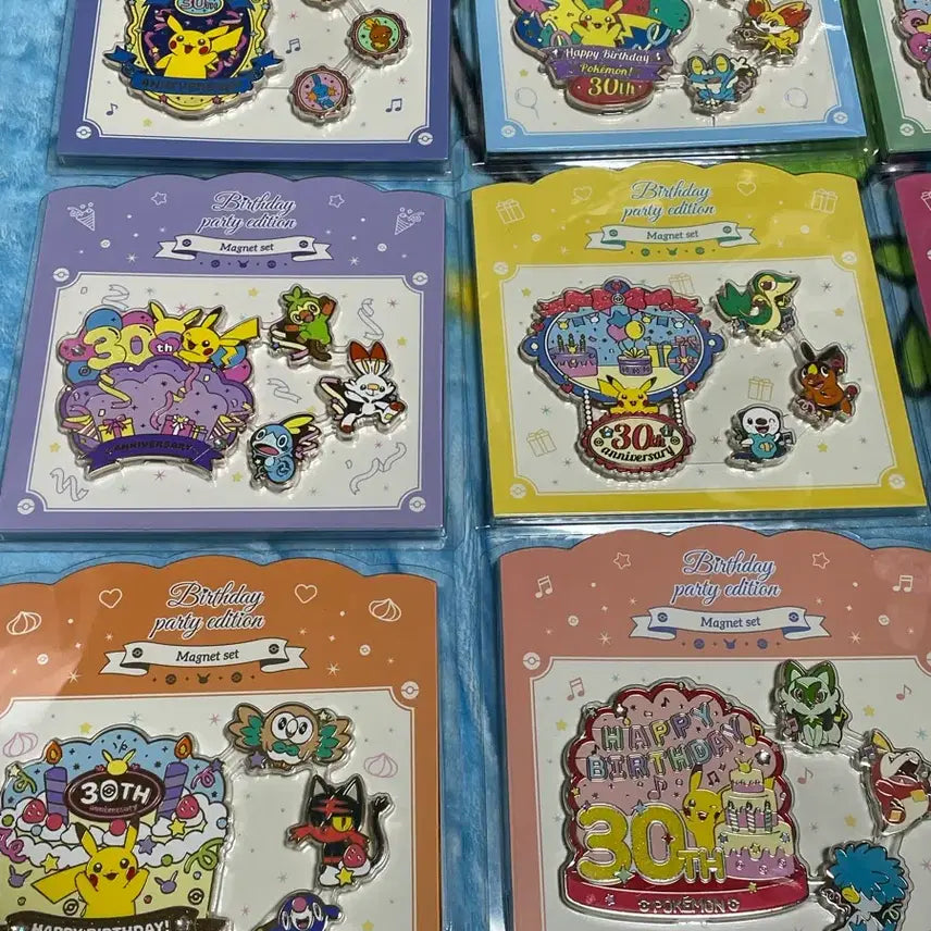 [BUNJANG] Pokemon 30th Anniversary Magnet Bundle Set (9 Types) / 포켓몬30주년 마그넷 9종 일괄