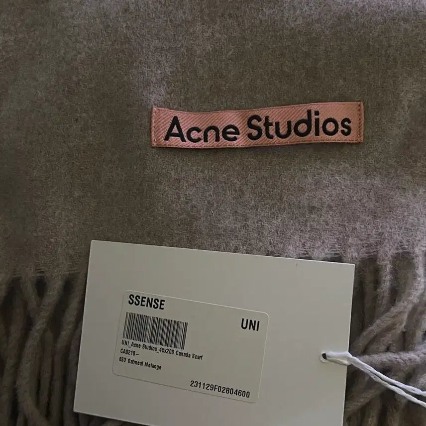 [BUNJANG] Acne Studios Narrow Wool Fringe Scarf Oatmeal Melange / 아크네 스튜디오 내로우 울 프린지 머플러 오트밀 멜란지