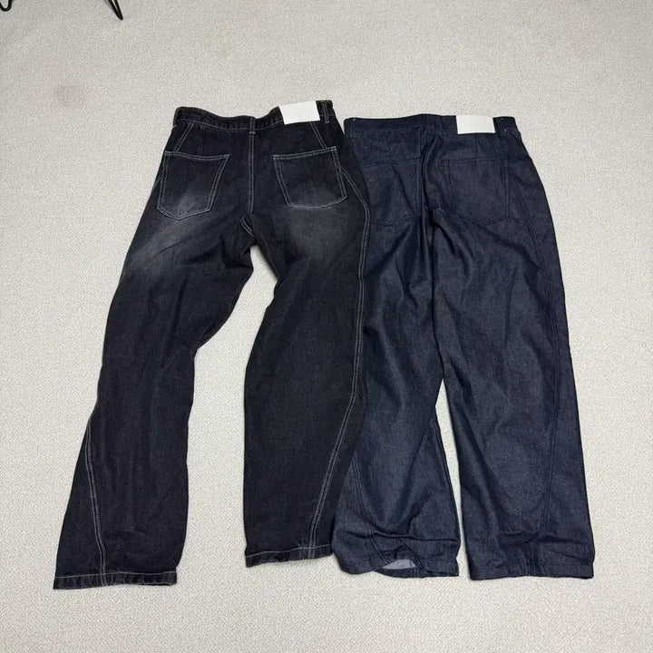 [BUNJANG] DECKET Curved Wide Jeans Black Indigo (Set of 2) / (32)데케트 커브드 와이드 진 흑청+인디고