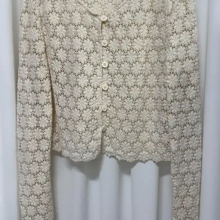 [BUNJANG] 8seconds Crochet Beige Flower Cardigan / 에잇세컨즈 크로셰 베이지 플라워 가디건