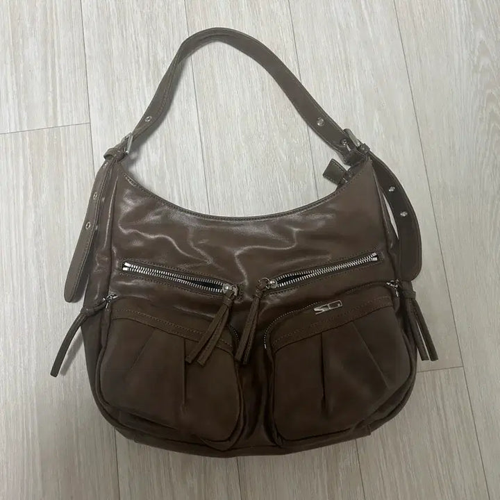 [BUNJANG] Cabara Square Line Shoulder Bag Brown / 스퀘어라인 카바라 cabara 브라운 숄더백 가방