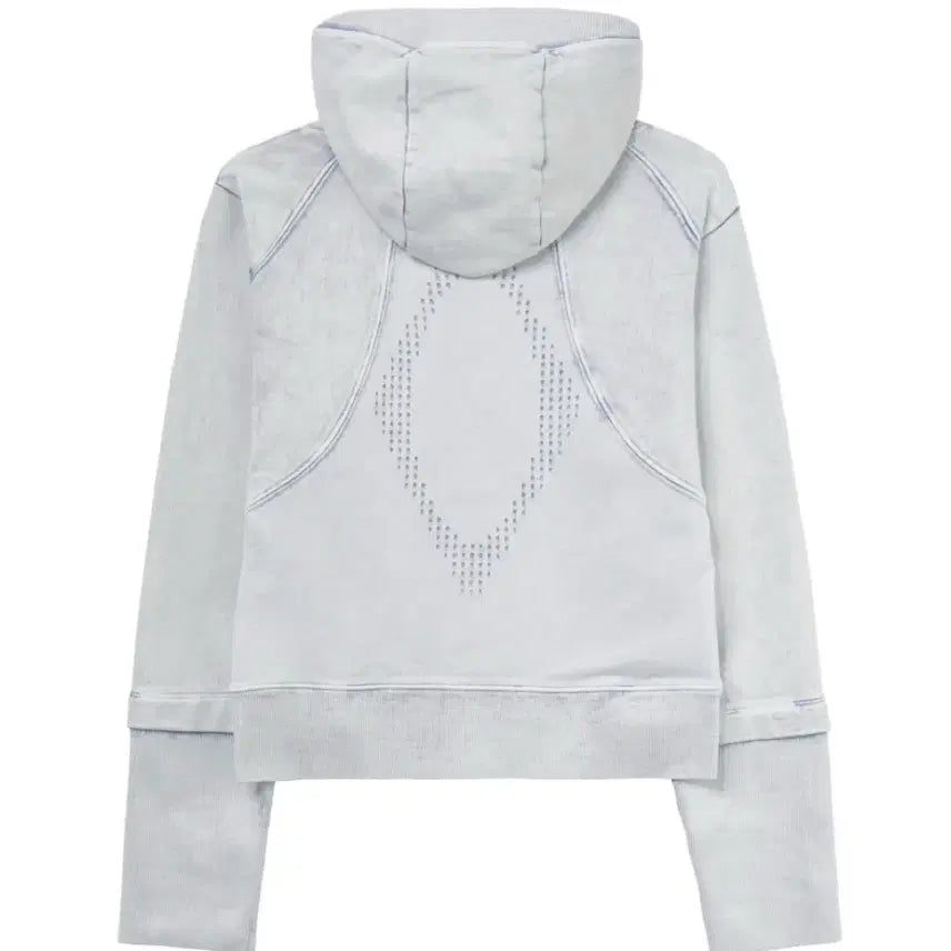 [BUNJANG] Mischief Rhombus Punching Hoodie Zip Up Bleached Light Blue / 미스치프 롬버스 펀칭 후드 집업 블리치드 라이트 블루